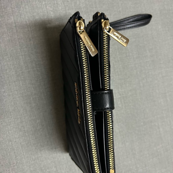 Michael Kors Black Quilted Wristlet with Gold Accents - Picture 2 of 6